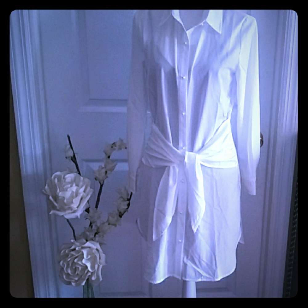 White pearl button down shirt